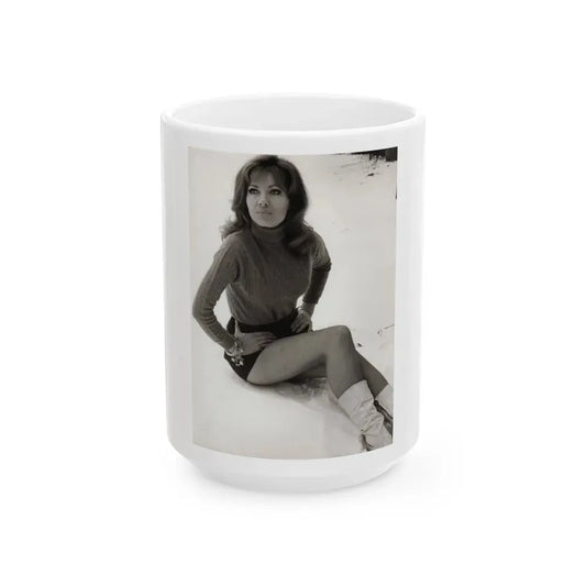 Ingrid Pitt #133 (Vintage Female Icon) White Coffee Mug 15oz - Go Mug Yourself