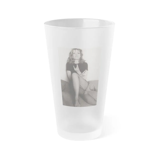 Ingrid Pitt #134 (Vintage Female Icon) Frosted Pint Glass 16oz-16oz-Frosted-Go Mug Yourself