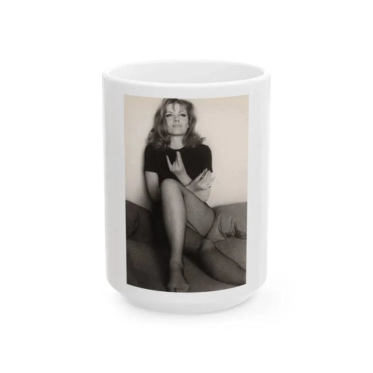Ingrid Pitt #134 (Vintage Female Icon) White Coffee Mug 15oz - Go Mug Yourself