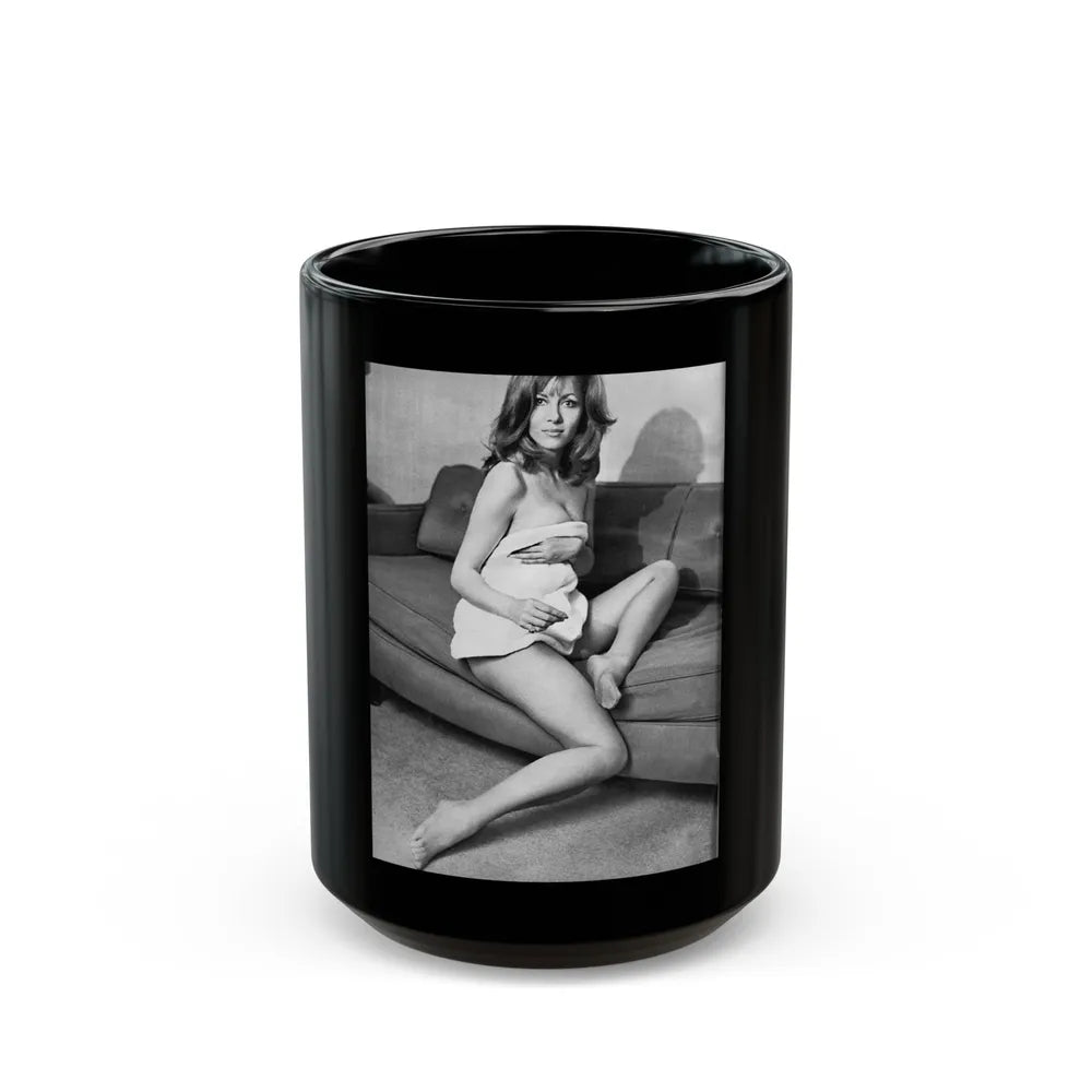 Ingrid Pitt #135 (Vintage Female Icon) Black Coffee Mug-15oz-Go Mug Yourself