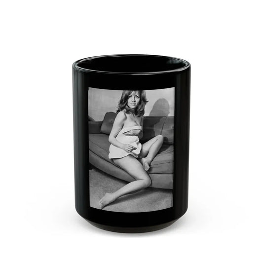 Ingrid Pitt #135 (Vintage Female Icon) Black Coffee Mug 15oz - Go Mug Yourself