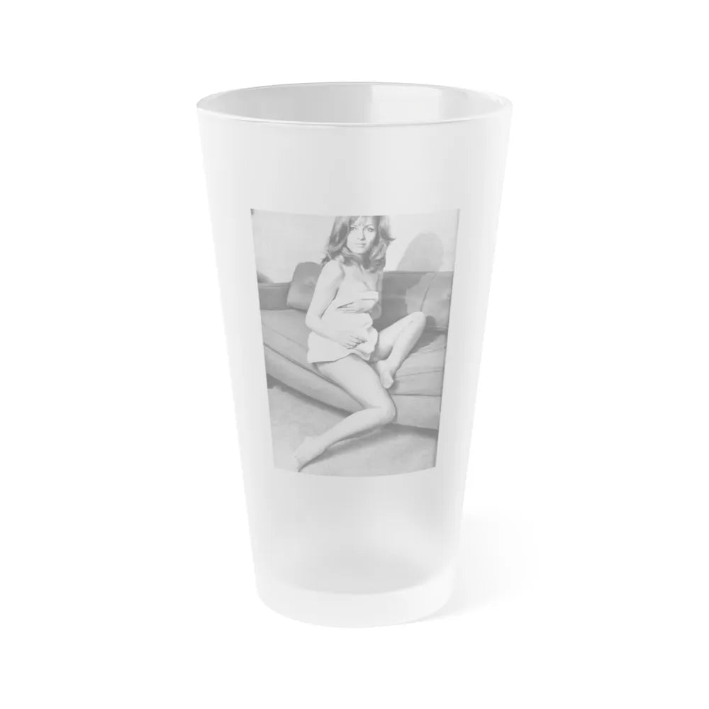 Ingrid Pitt #135 (Vintage Female Icon) Frosted Pint Glass 16oz-16oz-Frosted-Go Mug Yourself