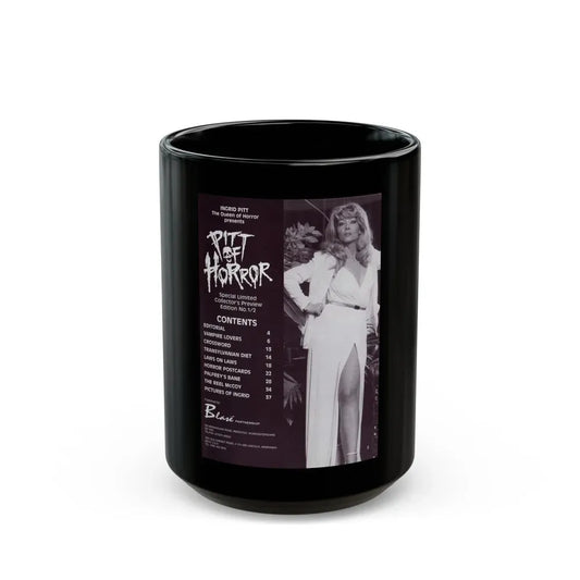 Ingrid Pitt #136 (Vintage Female Icon) Black Coffee Mug 15oz - Go Mug Yourself