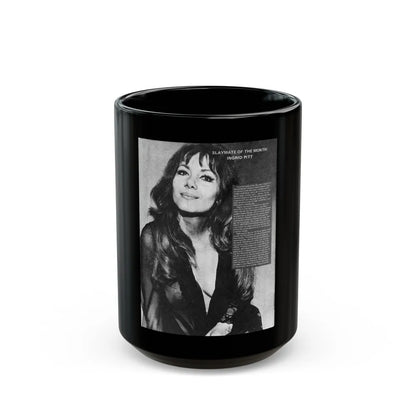 Ingrid Pitt #137 (Vintage Female Icon) Black Coffee Mug-15oz-Go Mug Yourself