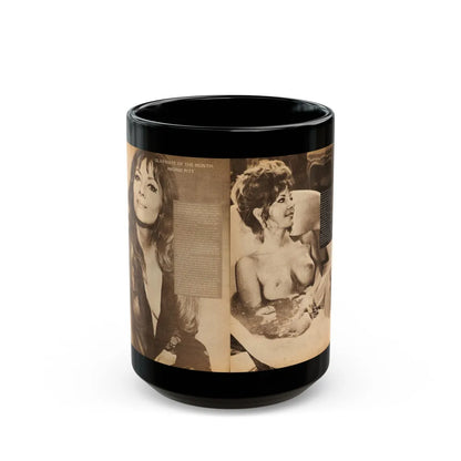 Ingrid Pitt #14 (Vintage Female Icon) Black Coffee Mug-15oz-Go Mug Yourself