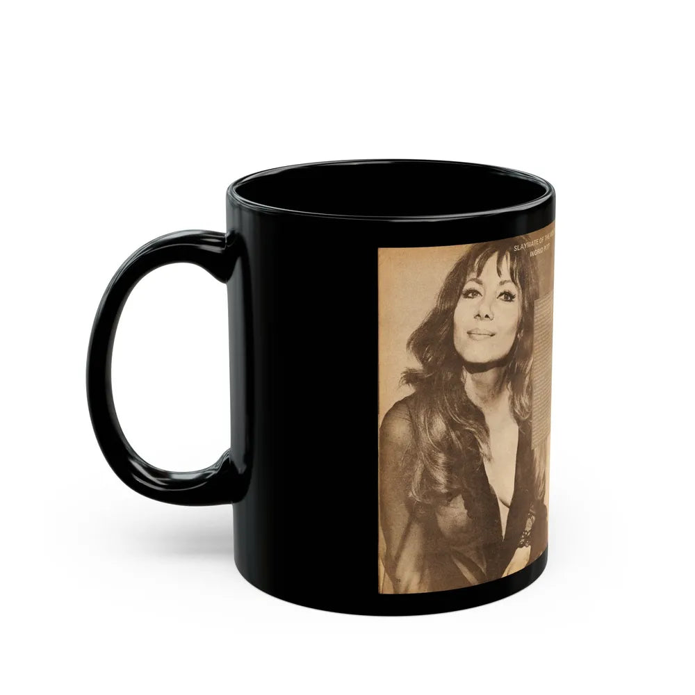 Ingrid Pitt #14 (Vintage Female Icon) Black Coffee Mug-Go Mug Yourself