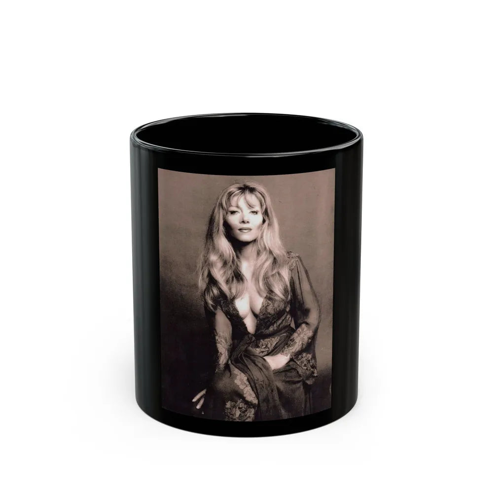 Ingrid Pitt #147 (Vintage Female Icon) Black Coffee Mug-11oz-Go Mug Yourself