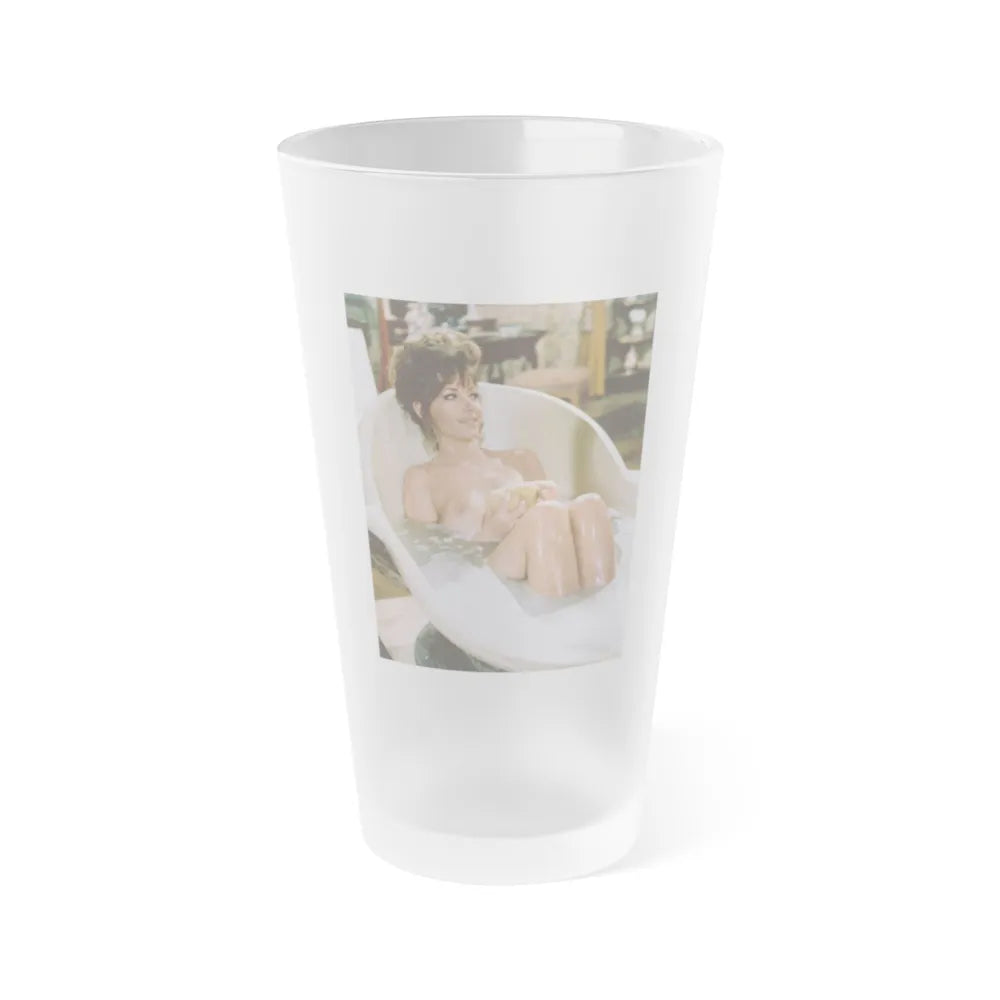 Ingrid Pitt #32 - Topless (Vintage Female Icon) Frosted Pint Glass 16oz-16oz-Frosted-Go Mug Yourself