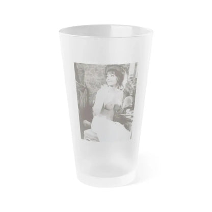 Ingrid Pitt #63 - Topless (Vintage Female Icon) Frosted Pint Glass 16oz 16oz Frosted - Go Mug Yourself