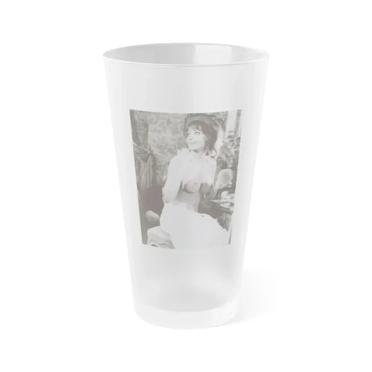 Ingrid Pitt #63 - Topless (Vintage Female Icon) Frosted Pint Glass 16oz 16oz Frosted - Go Mug Yourself