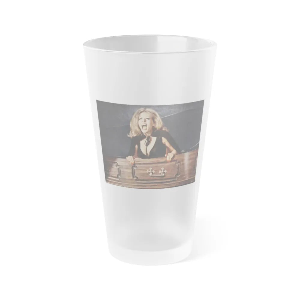 Ingrid Pitt #64 (Vintage Female Icon) Frosted Pint Glass 16oz-16oz-Frosted-Go Mug Yourself