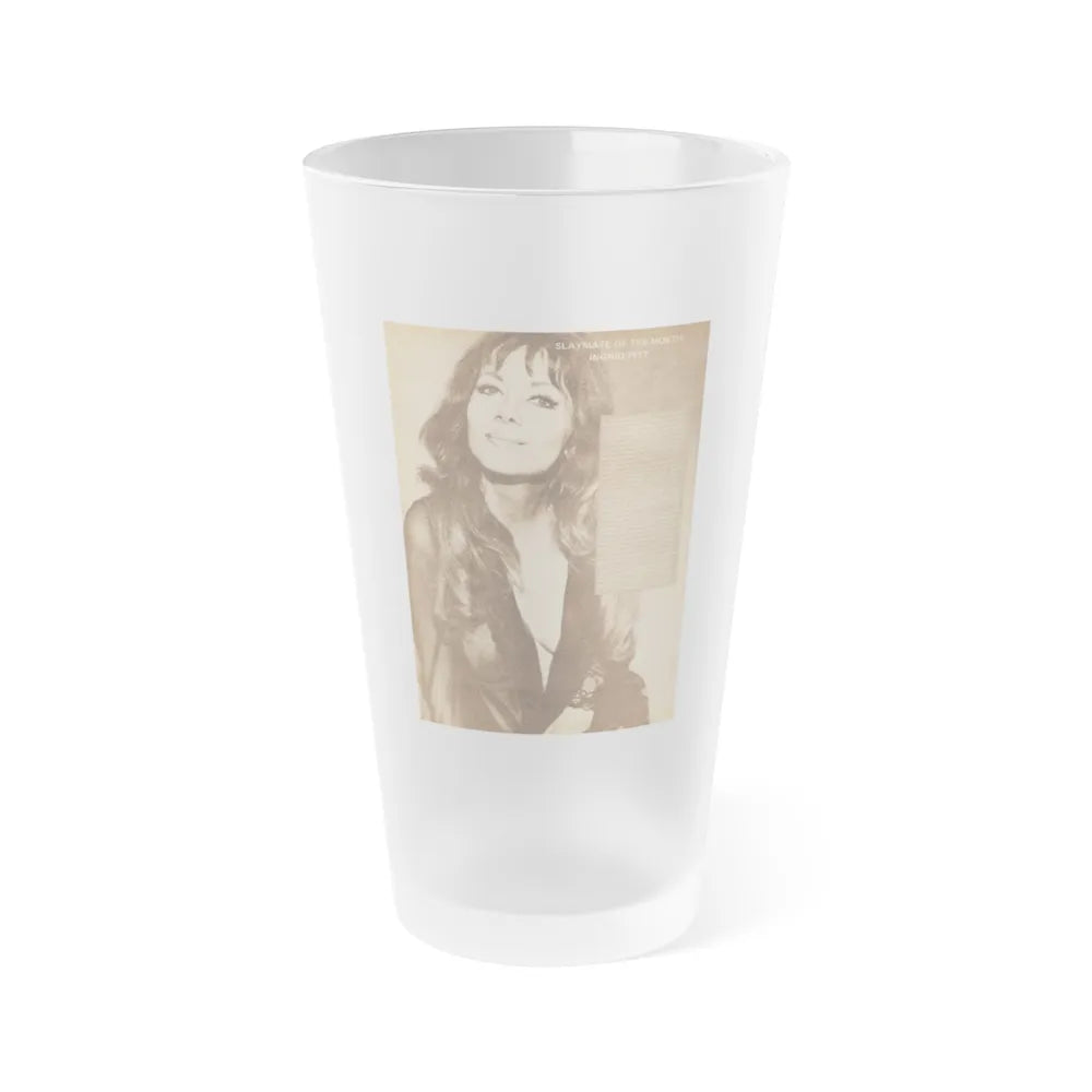 Ingrid Pitt #65 (Vintage Female Icon) Frosted Pint Glass 16oz-16oz-Frosted-Go Mug Yourself