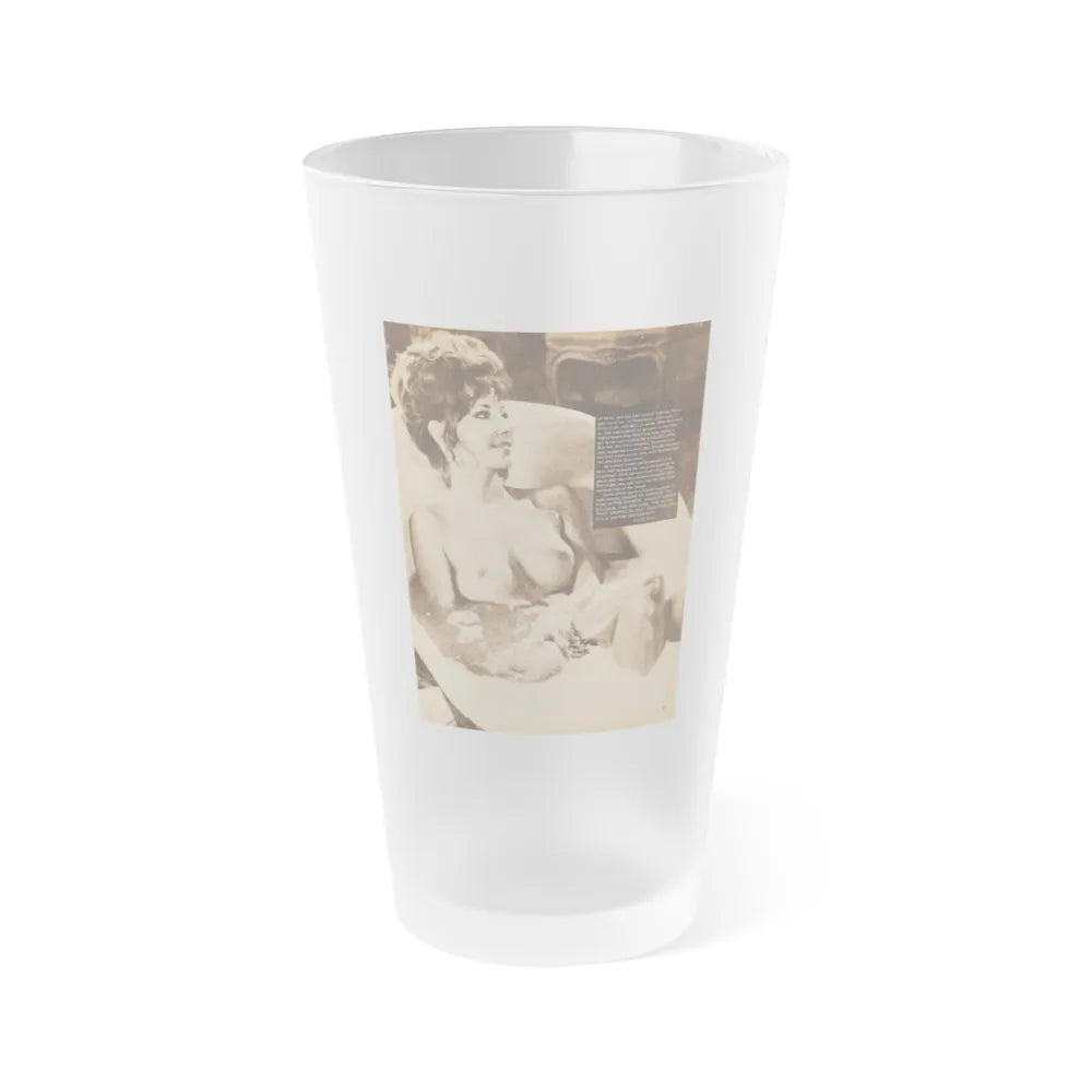 Ingrid Pitt #66 - Topless (Vintage Female Icon) Frosted Pint Glass 16oz-16oz-Frosted-Go Mug Yourself