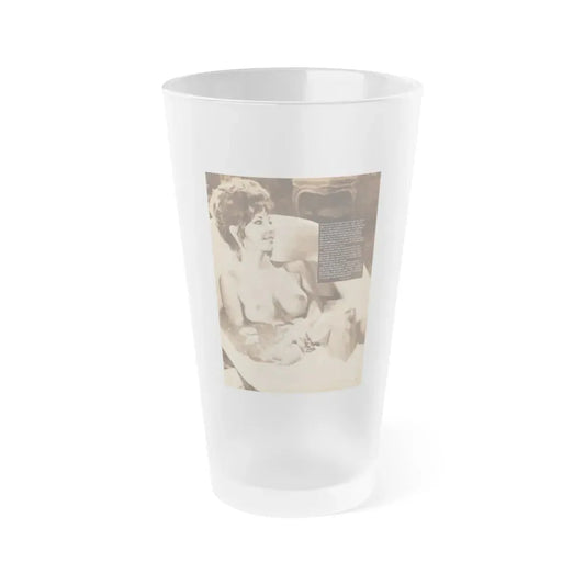 Ingrid Pitt #66 - Topless (Vintage Female Icon) Frosted Pint Glass 16oz 16oz Frosted - Go Mug Yourself
