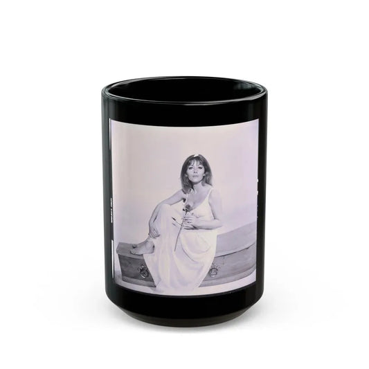 Ingrid Pitt #82 (Vintage Female Icon) Black Coffee Mug 15oz - Go Mug Yourself