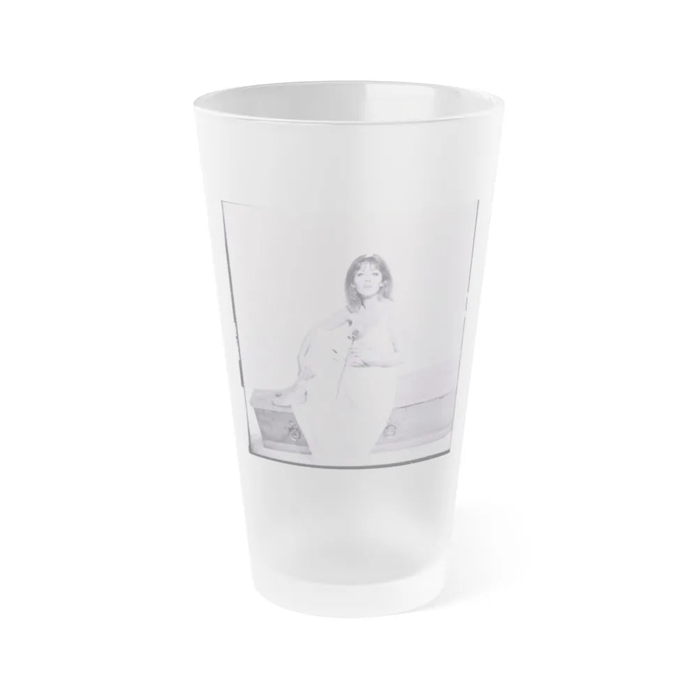 Ingrid Pitt #82 (Vintage Female Icon) Frosted Pint Glass 16oz-16oz-Frosted-Go Mug Yourself