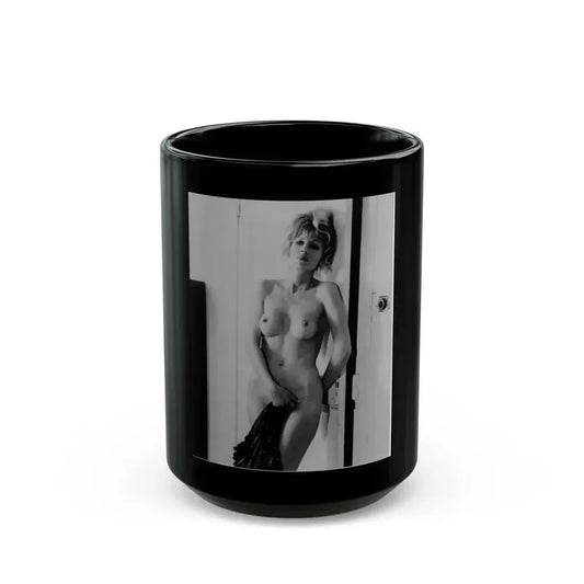 Ingrid Pitt #83 - Topless (Vintage Female Icon) Black Coffee Mug 15oz - Go Mug Yourself
