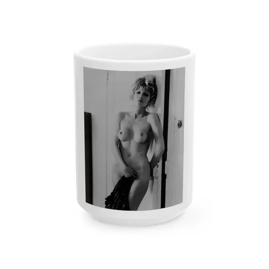 Ingrid Pitt #83 - Topless (Vintage Female Icon) White Coffee Mug 15oz - Go Mug Yourself