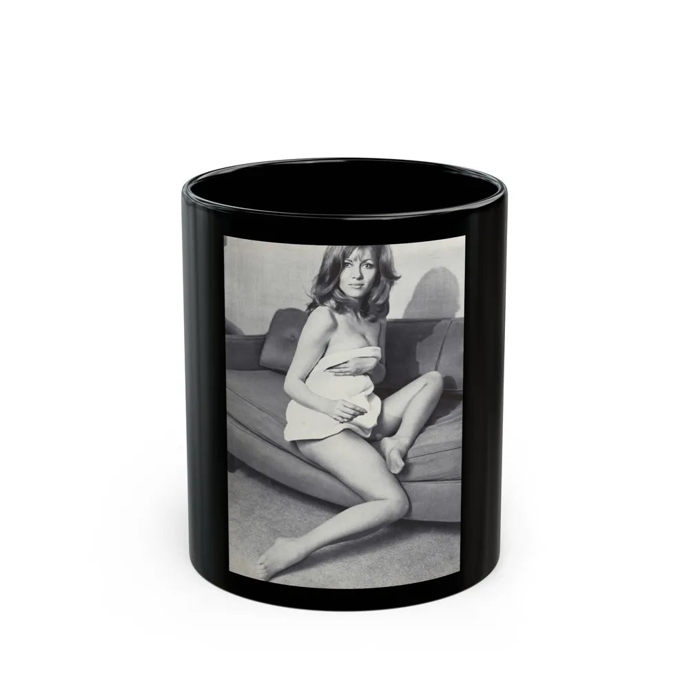 Ingrid Pitt #84 (Vintage Female Icon) Black Coffee Mug-11oz-Go Mug Yourself