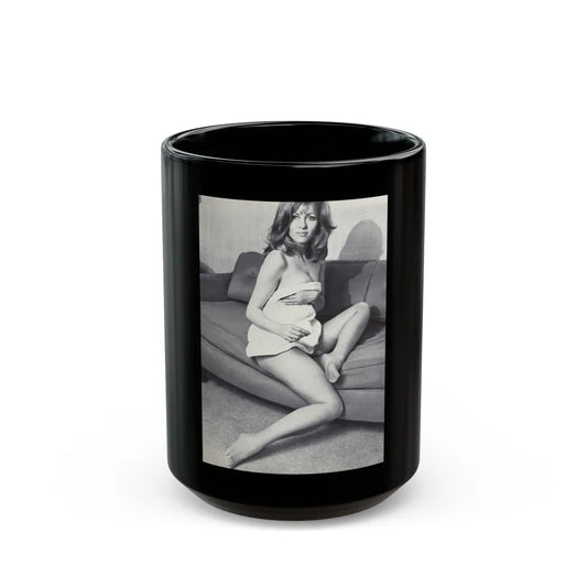 Ingrid Pitt #84 (Vintage Female Icon) Black Coffee Mug-15oz-Go Mug Yourself