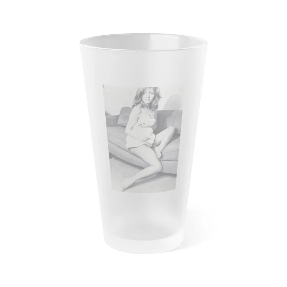 Ingrid Pitt #84 (Vintage Female Icon) Frosted Pint Glass 16oz-16oz-Frosted-Go Mug Yourself