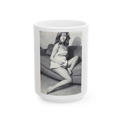 Ingrid Pitt #84 (Vintage Female Icon) White Coffee Mug 15oz - Go Mug Yourself
