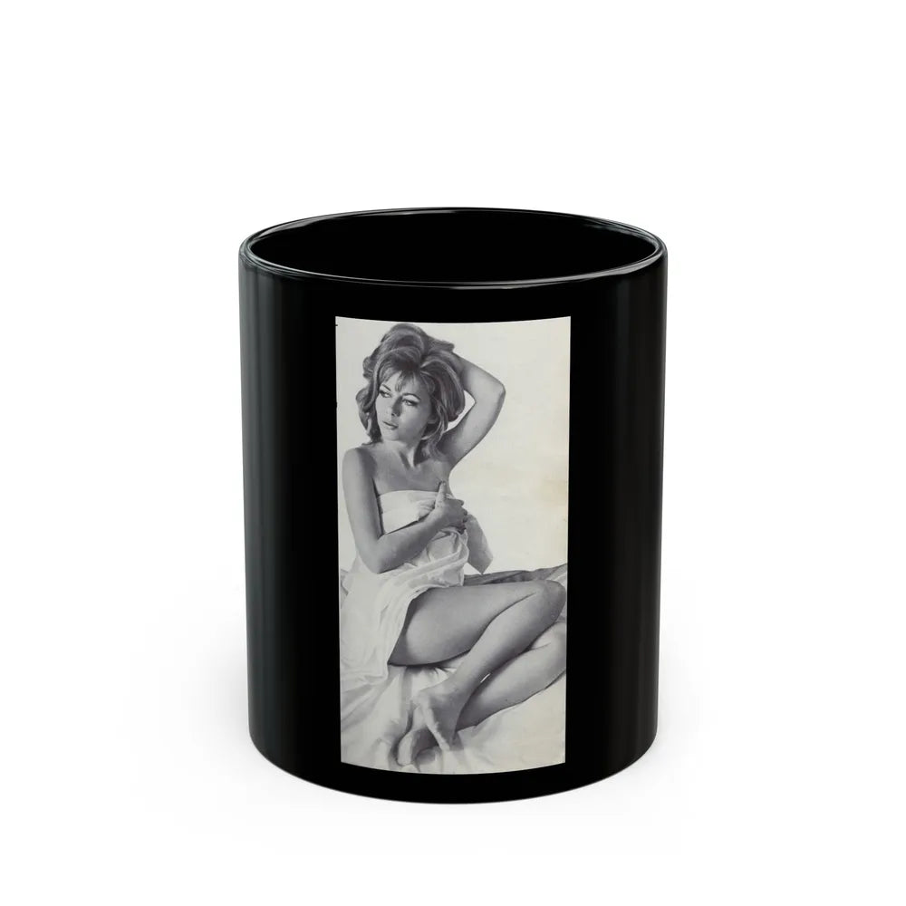 Ingrid Pitt #85 (Vintage Female Icon) Black Coffee Mug-11oz-Go Mug Yourself