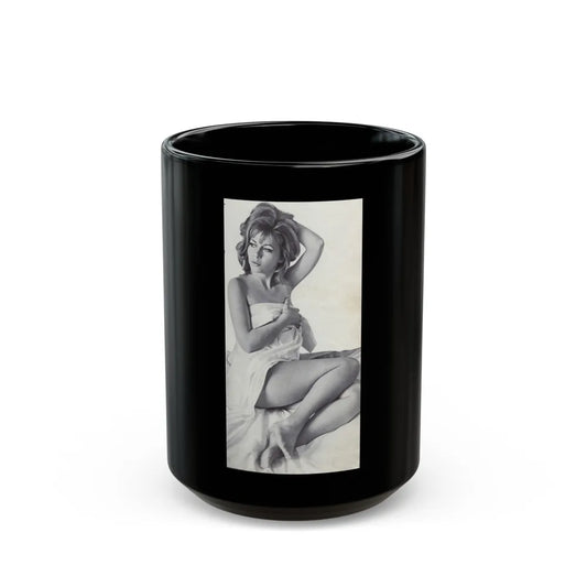 Ingrid Pitt #85 (Vintage Female Icon) Black Coffee Mug-15oz-Go Mug Yourself