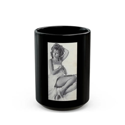 Ingrid Pitt #85 (Vintage Female Icon) Black Coffee Mug 15oz - Go Mug Yourself