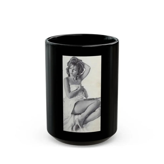 Ingrid Pitt #85 (Vintage Female Icon) Black Coffee Mug 15oz - Go Mug Yourself