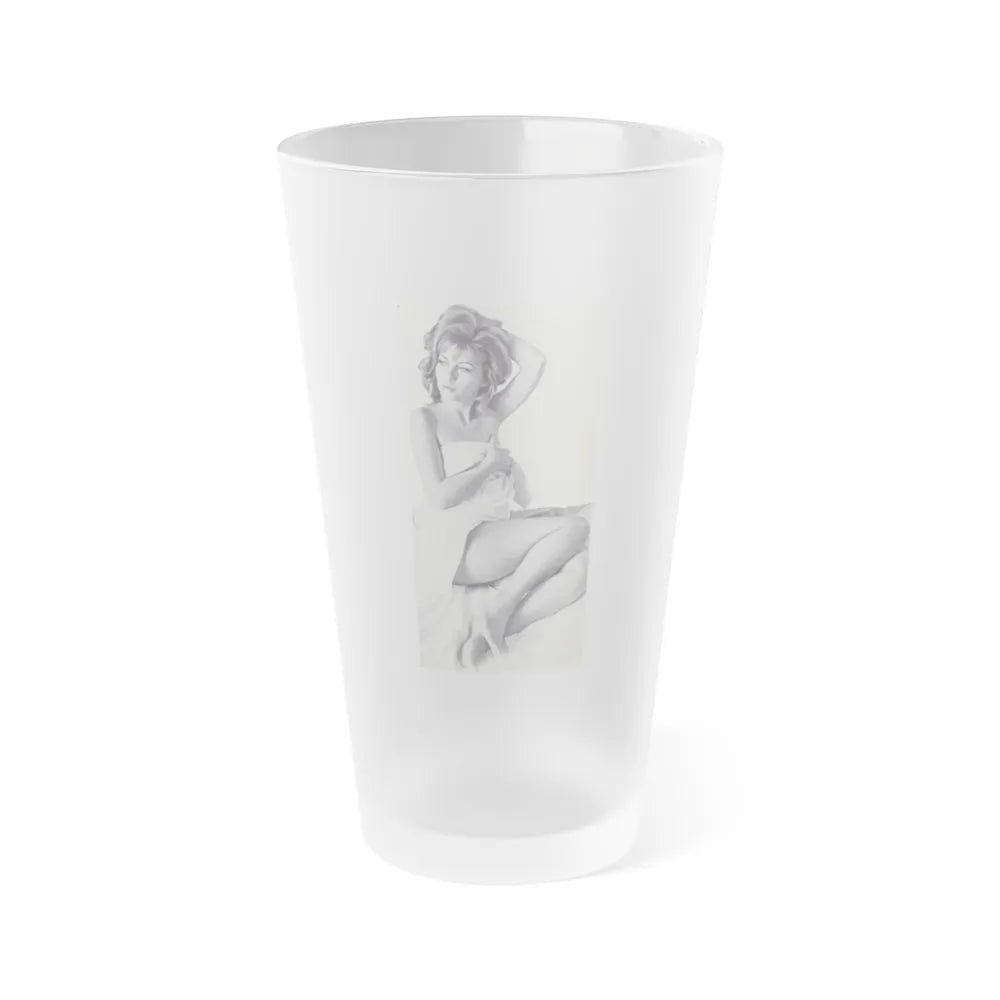 Ingrid Pitt #85 (Vintage Female Icon) Frosted Pint Glass 16oz-16oz-Frosted-Go Mug Yourself