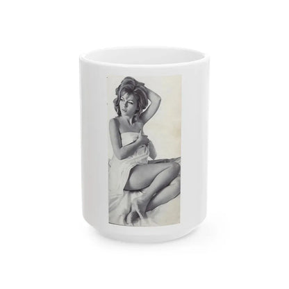 Ingrid Pitt #85 (Vintage Female Icon) White Coffee Mug 15oz - Go Mug Yourself