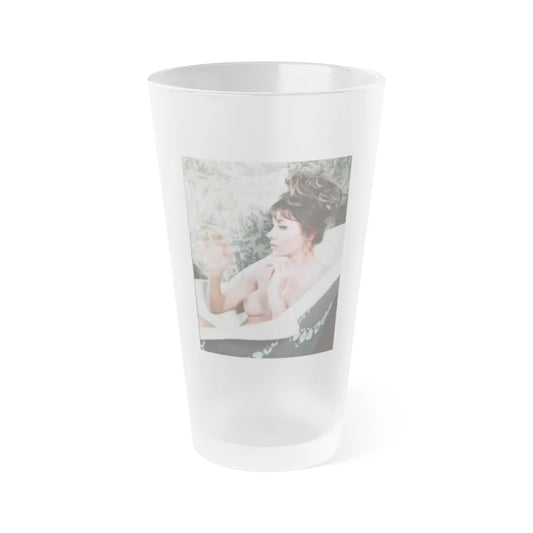 Ingrid Pitt #86 - Topless (Vintage Female Icon) Frosted Pint Glass 16oz-16oz-Frosted-Go Mug Yourself