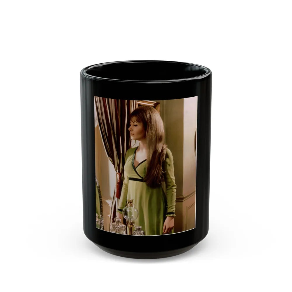 Ingrid Pitt #87 (Vintage Female Icon) Black Coffee Mug-15oz-Go Mug Yourself