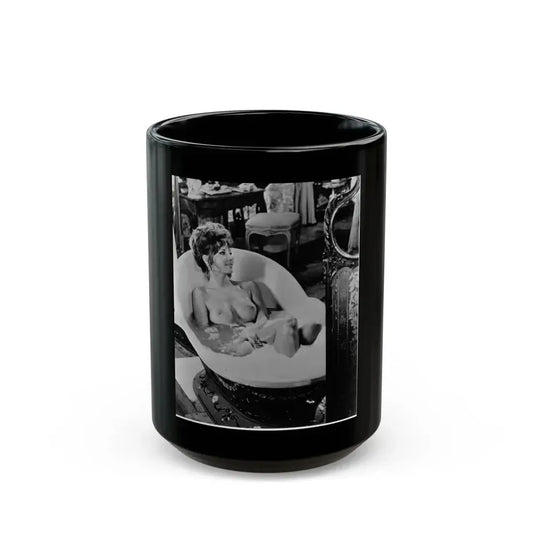 Ingrid Pitt #88 - Topless (Vintage Female Icon) Black Coffee Mug 15oz - Go Mug Yourself