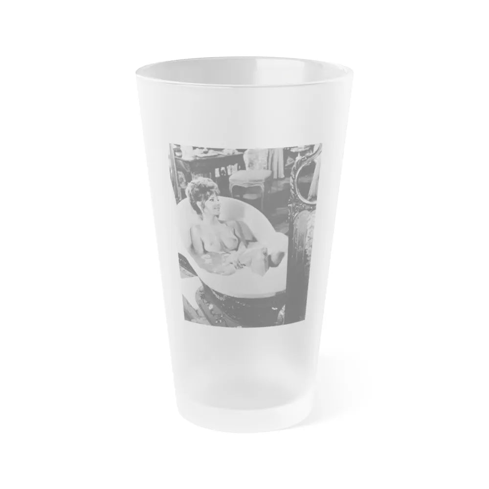 Ingrid Pitt #88 - Topless (Vintage Female Icon) Frosted Pint Glass 16oz-16oz-Frosted-Go Mug Yourself