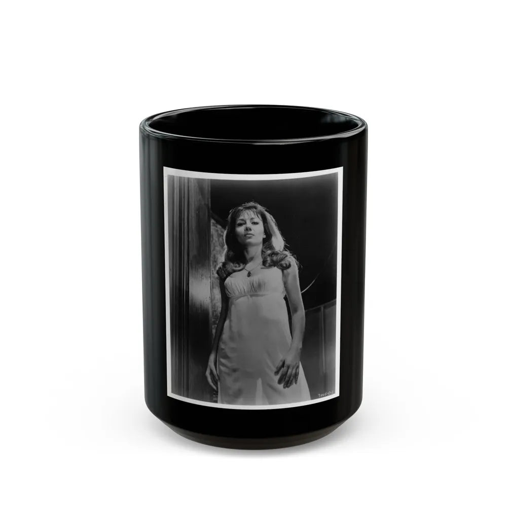 Ingrid Pitt #90 (Vintage Female Icon) Black Coffee Mug-15oz-Go Mug Yourself