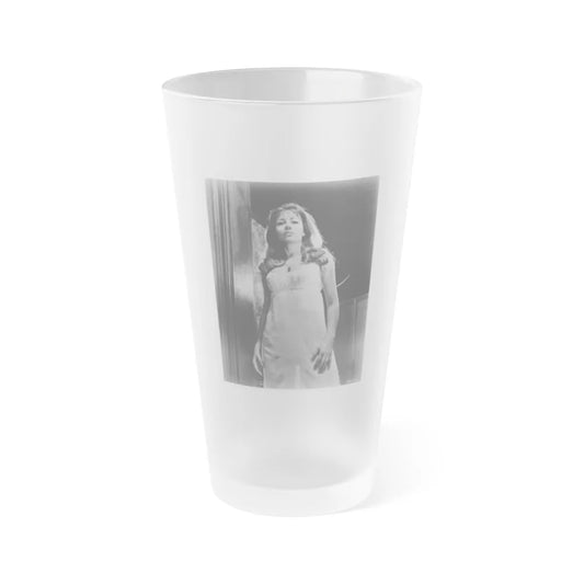 Ingrid Pitt #90 (Vintage Female Icon) Frosted Pint Glass 16oz-16oz-Frosted-Go Mug Yourself