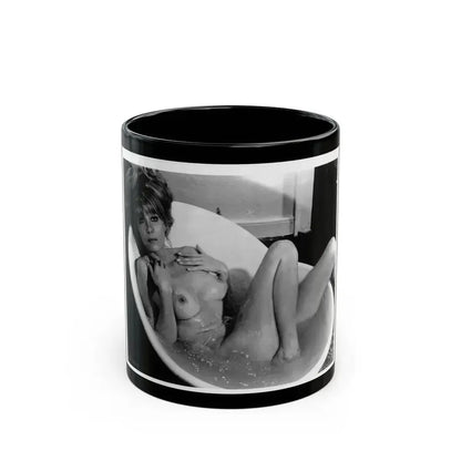 Ingrid Pitt #93 - Topless (Vintage Female Icon) Black Coffee Mug 11oz - Go Mug Yourself
