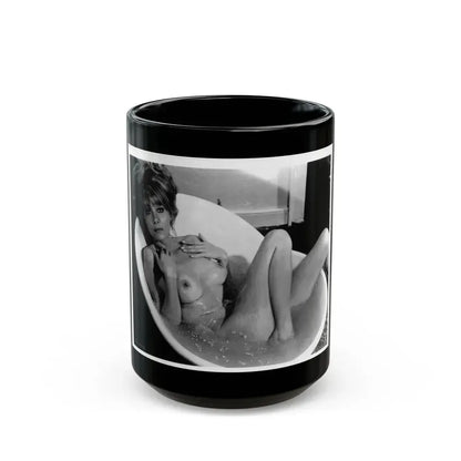Ingrid Pitt #93 - Topless (Vintage Female Icon) Black Coffee Mug 15oz - Go Mug Yourself