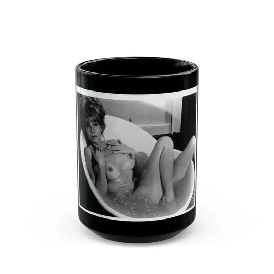 Ingrid Pitt #93 - Topless (Vintage Female Icon) Black Coffee Mug 15oz - Go Mug Yourself