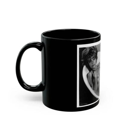 Ingrid Pitt #93 - Topless (Vintage Female Icon) Black Coffee Mug - Go Mug Yourself