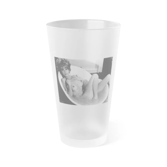 Ingrid Pitt #93 - Topless (Vintage Female Icon) Frosted Pint Glass 16oz-16oz-Frosted-Go Mug Yourself