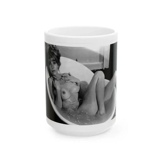 Ingrid Pitt #93 - Topless (Vintage Female Icon) White Coffee Mug 15oz - Go Mug Yourself