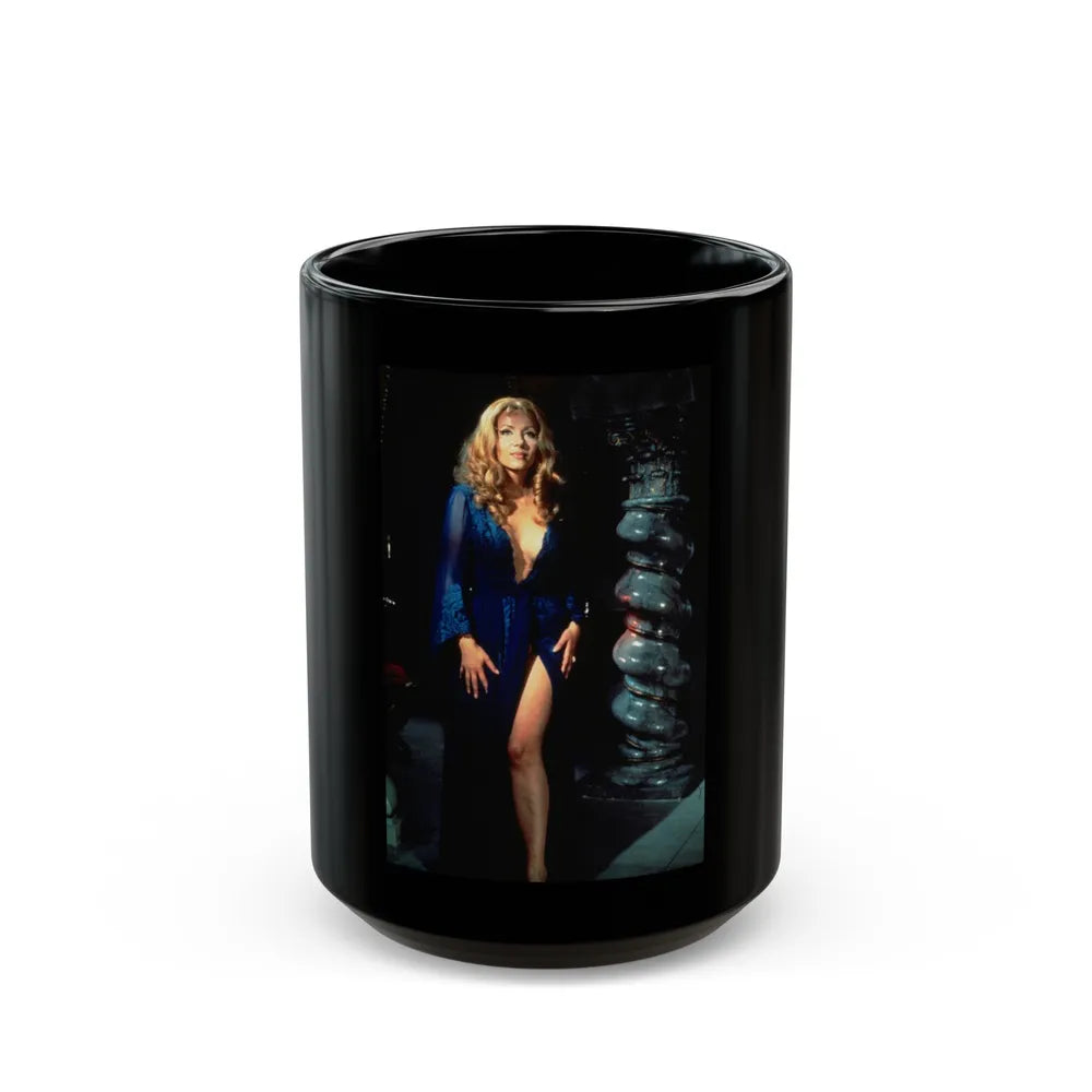 Ingrid Pitt #94 (Vintage Female Icon) Black Coffee Mug-15oz-Go Mug Yourself