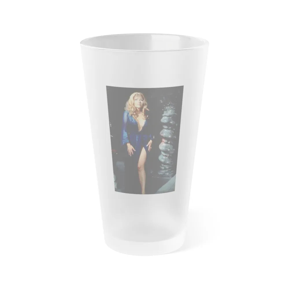 Ingrid Pitt #94 (Vintage Female Icon) Frosted Pint Glass 16oz-16oz-Frosted-Go Mug Yourself