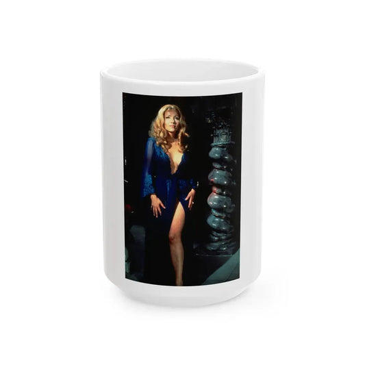Ingrid Pitt #94 (Vintage Female Icon) White Coffee Mug 15oz - Go Mug Yourself
