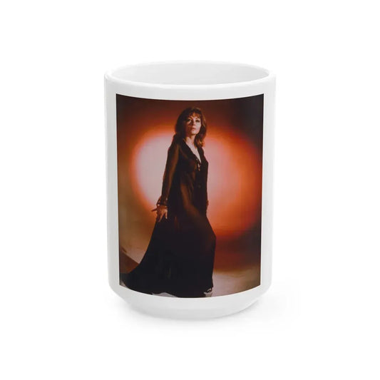 Ingrid Pitt #95 (Vintage Female Icon) White Coffee Mug 15oz - Go Mug Yourself