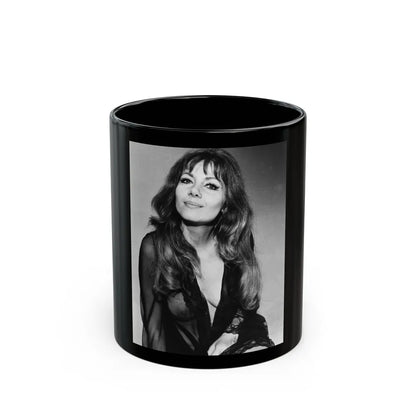 Ingrid Pitt #99 (Vintage Female Icon) Black Coffee Mug-11oz-Go Mug Yourself