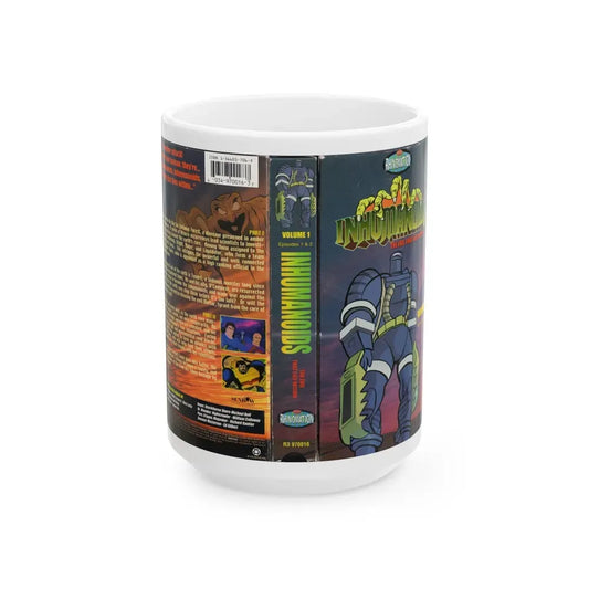 INHUMANOIDS THE EVIL THAT LIES WITHIN (VHS COVER) - White Coffee Mug 15oz - Go Mug Yourself